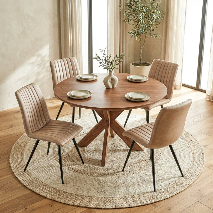 Brisbane Vintage Modern Hand Washed Leather Dining Chair - World Interiors