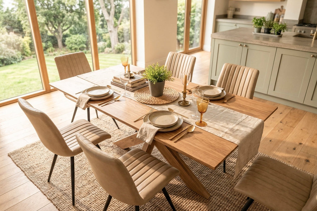 Stockholm 78" Weathered Acacia Wood Dining Table - World Interiors