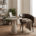 Giza 30" Round Bistro Table in Brown Toronto Marble - World Interiors