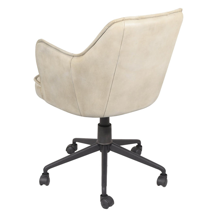 Thorpe Leather Swivel Desk Chair - World Interiors