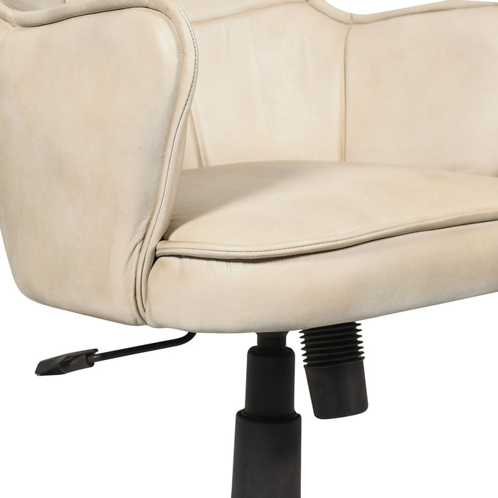 Thorpe Leather Swivel Desk Chair - World Interiors
