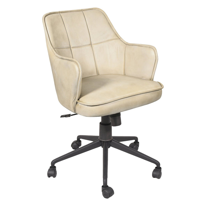 Thorpe Leather Swivel Desk Chair - World Interiors