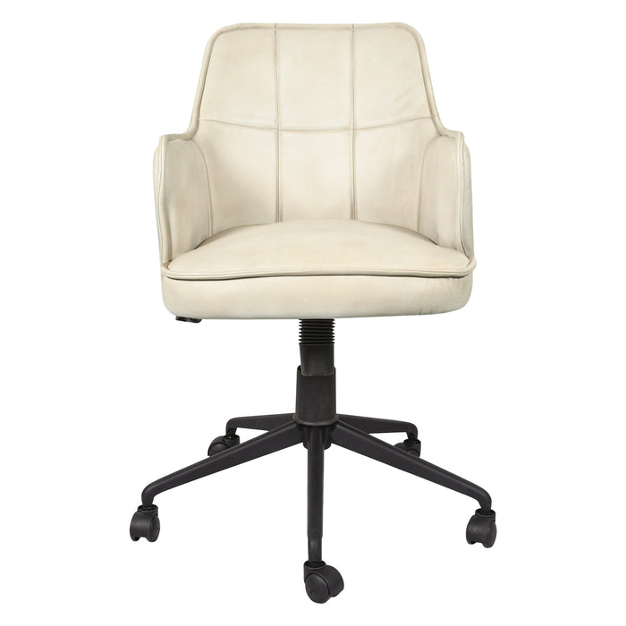 Thorpe Leather Swivel Desk Chair - World Interiors