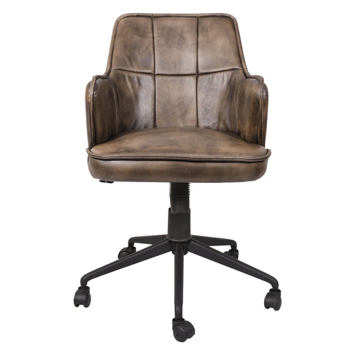 Thorpe Leather Swivel Desk Chair - World Interiors