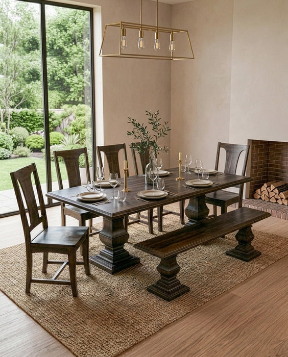 Toulon Vintage Brown Dining Table - World Interiors