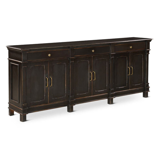 Trento 100" Sideboard in Distressed Black - World Interiors