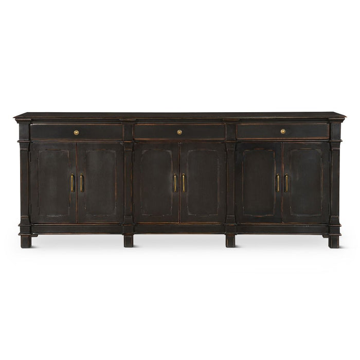 Trento 100" Sideboard in Distressed Black - World Interiors