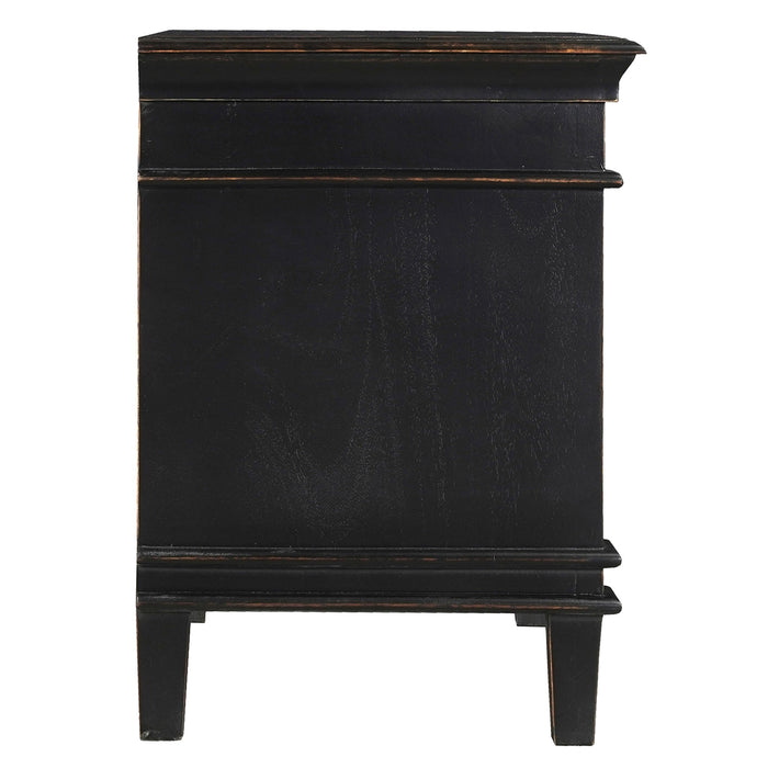 Trento 30" Nightstand in Distressed Black - World Interiors