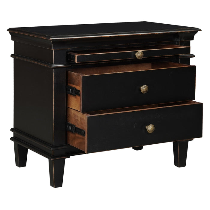 Trento 30" Nightstand in Distressed Black - World Interiors