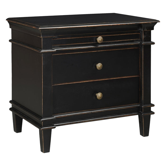 Trento 30" Nightstand in Distressed Black - World Interiors