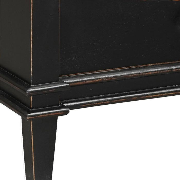 Trento 30" Nightstand in Distressed Black - World Interiors