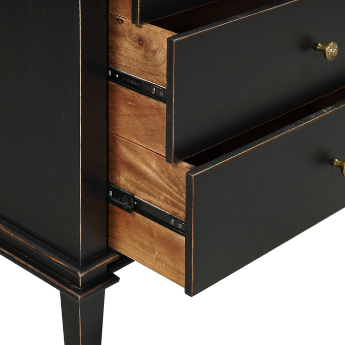 Trento 70" Dresser in Distressed Black - World Interiors