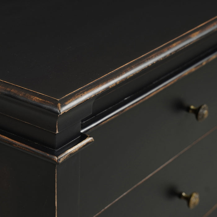 Trento 70" Dresser in Distressed Black - World Interiors