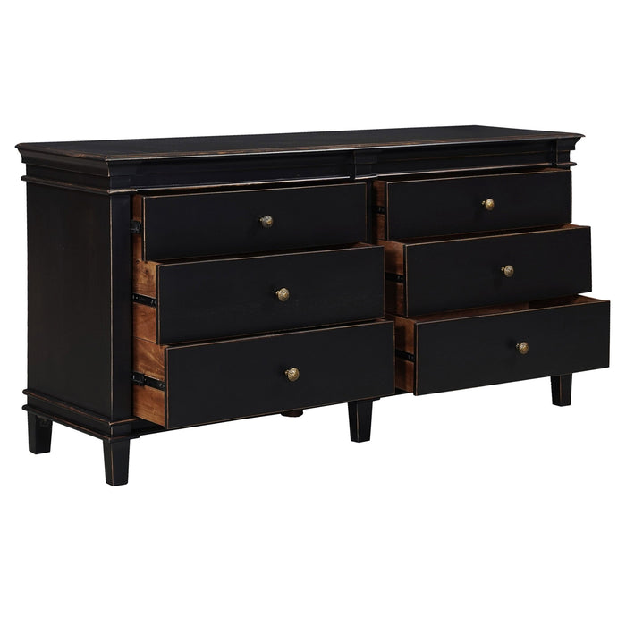 Trento 70" Dresser in Distressed Black - World Interiors
