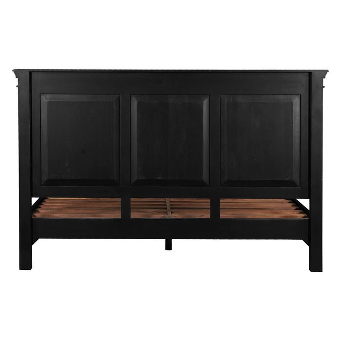 Trento Traditional Bed in Distressed Black - World Interiors