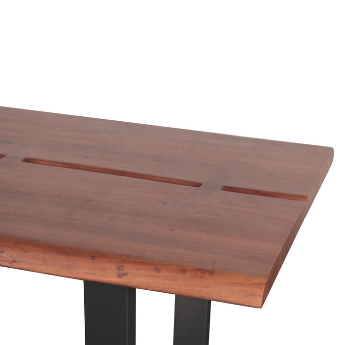 Yarrow x Brisbane 6 - Piece Live Edge Dining Set (79" Table + 4 Chairs + Bench) - World Interiors