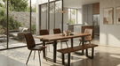 Yarrow x Brisbane 6-Piece Live Edge Dining Set (79" Table + 4 Chairs + Bench)