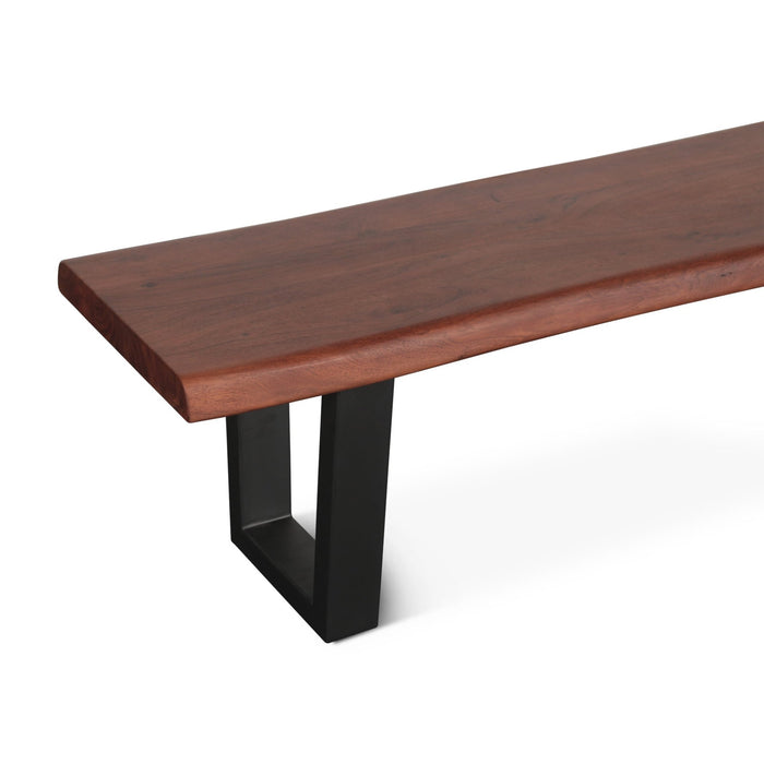 Yarrow x Brisbane 6 - Piece Live Edge Dining Set (79" Table + 4 Chairs + Bench) - World Interiors