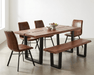 Yarrow x Brisbane 6 - Piece Live Edge Dining Set (79" Table + 4 Chairs + Bench) - World Interiors