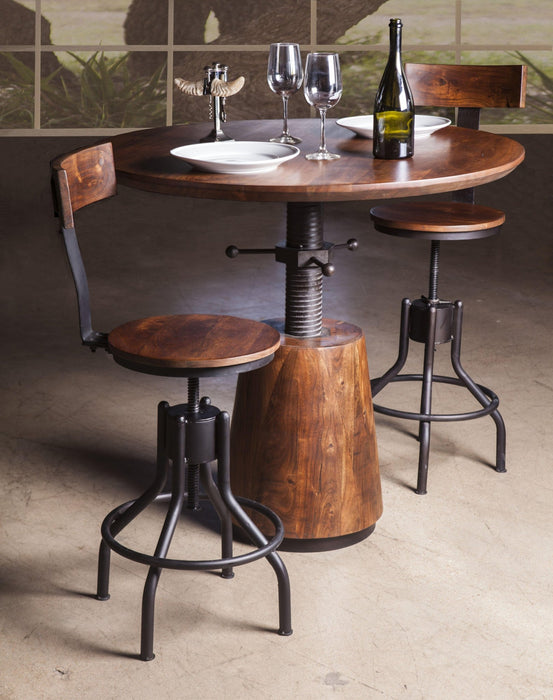 Amici Acacia Wood Adjustable Height Barstool - World Interiors