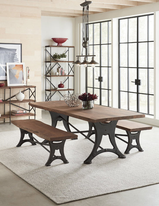 Blayne Rustic Farmhouse Live-Edge Bench and Dining Table - World Interiors