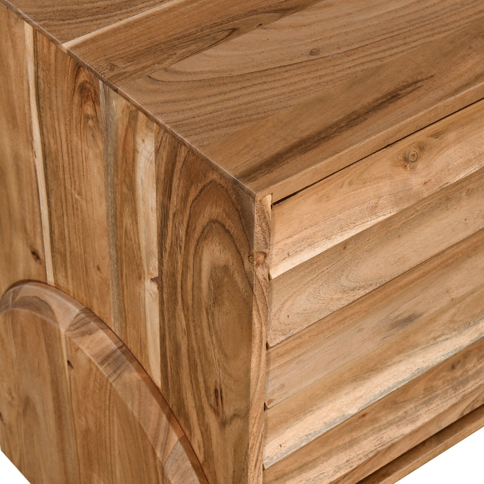 Catalina 59" Modern Media Cabinet with Natural Acacia Wood - World Interiors