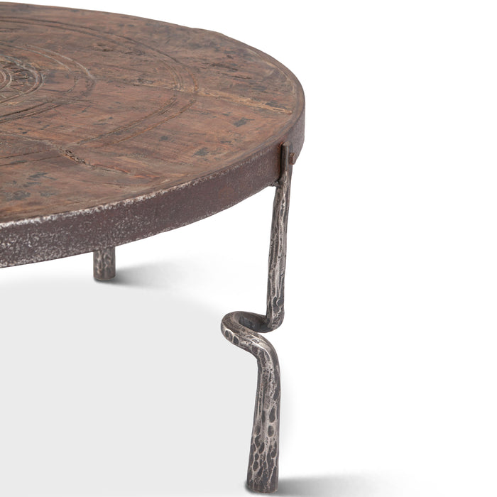 Rustic Revival Industrial Wagon Wheel Coffee Table - World Interiors