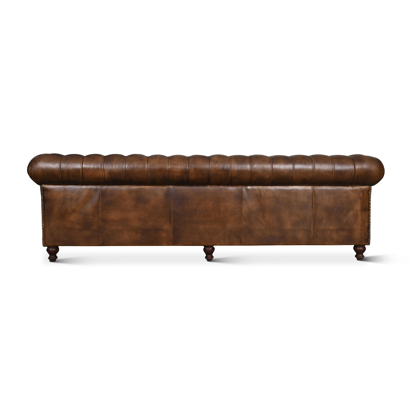 Brisben Chesterfield Sofa in Antique Whiskey Leather — World Interiors