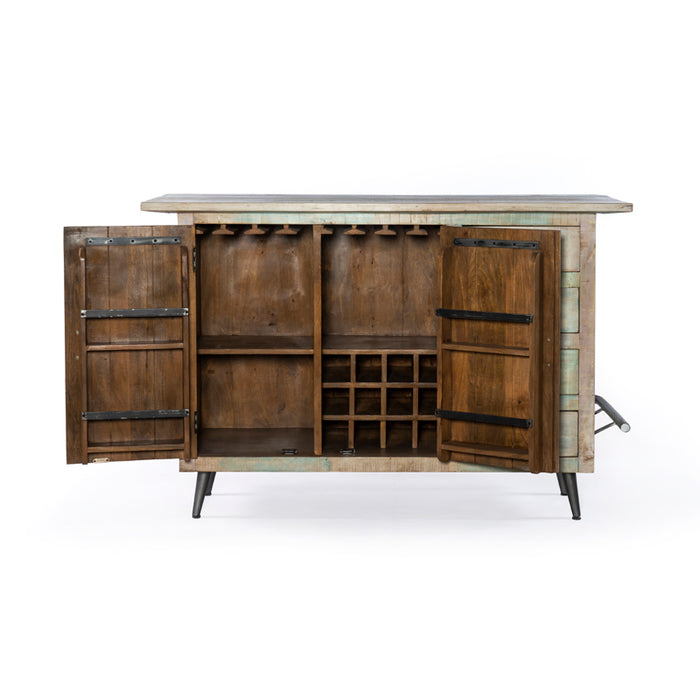 Cordoba Vintage Reclaimed Teak Bar Cabinet - World Interiors