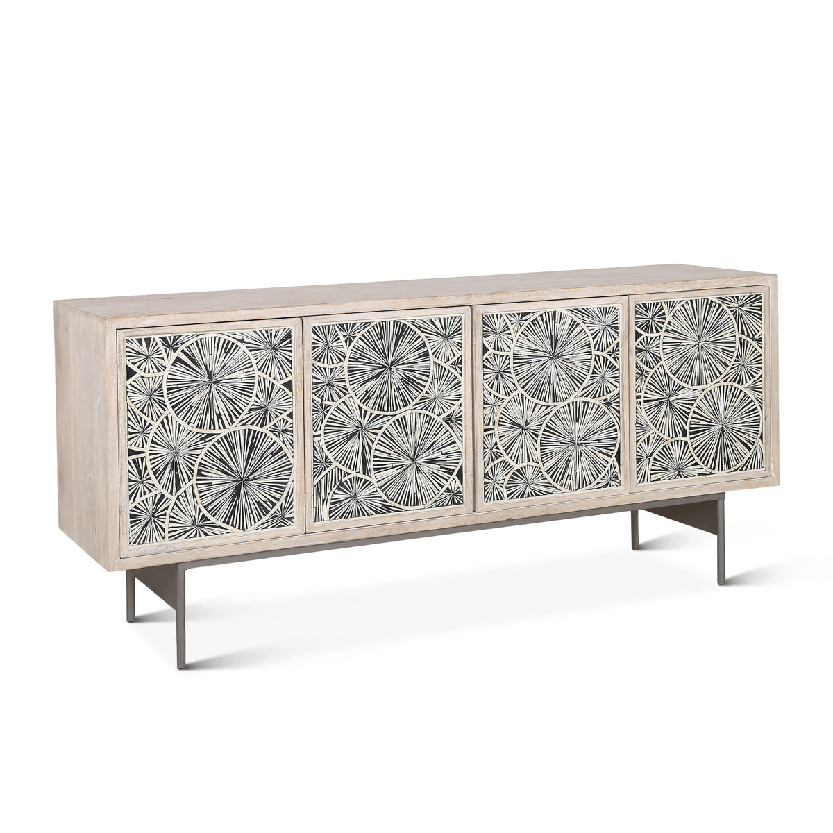 Palm Desert Modern Vintage White Sideboard with Bone Inlay — World 