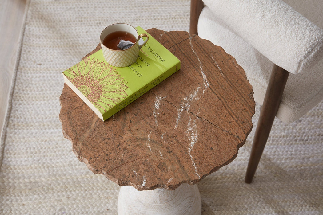 Madrid Marble Pedestal Side Table - World Interiors