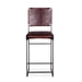 Melbourne Industrial Modern Chocolate Leather Counter Height Stool - World Interiors