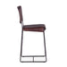 Melbourne Industrial Modern Chocolate Leather Counter Height Stool - World Interiors