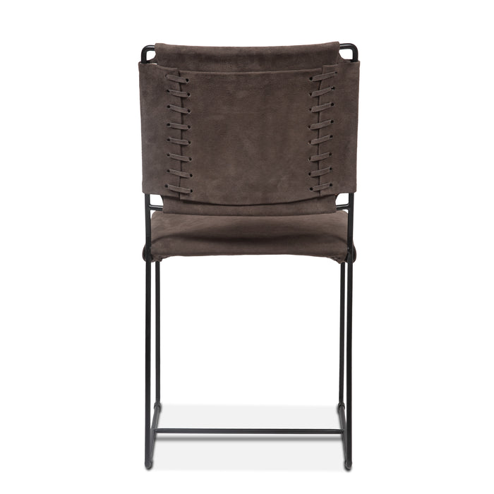 Melbourne Industrial Modern Suede Dining Chair - World Interiors
