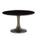 Palm Desert Natural Marble Dining Table with Bronze Tulip Base - World Interiors