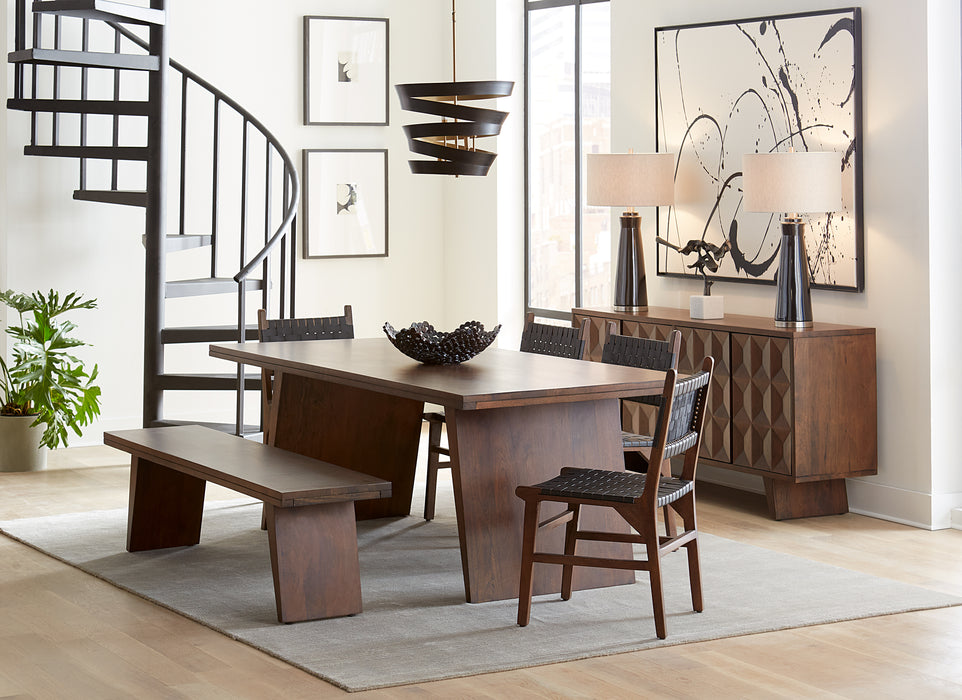 Lisbon Sheesham Wood Dining Table & Bench - World Interiors