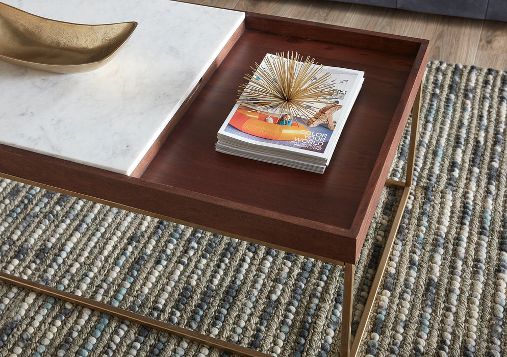 Aurora Modern Coffee Table in Walnut Brown - World Interiors