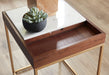 Aurora Modern Side Table in Walnut Brown - World Interiors