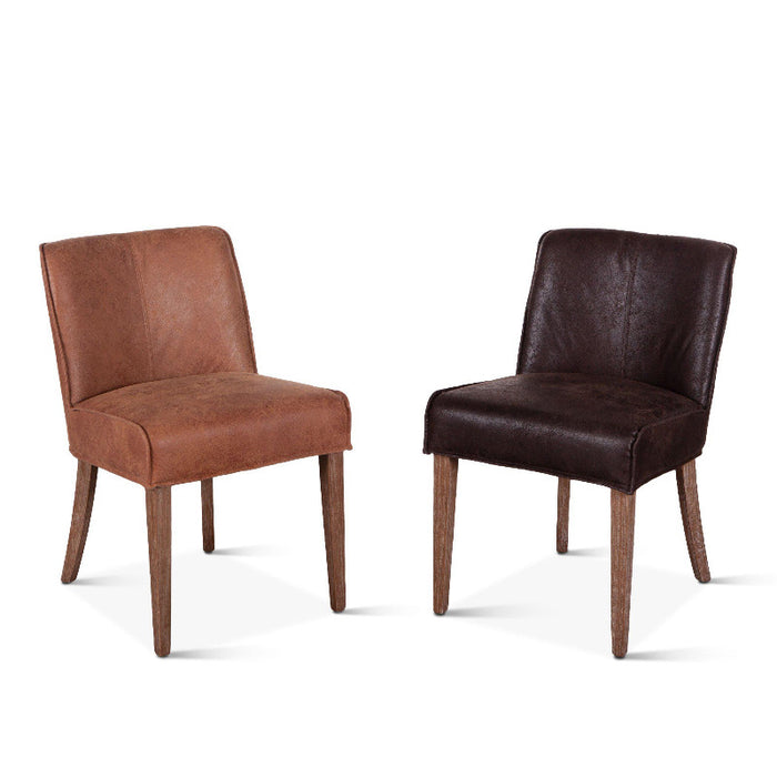 Avery Casual Leather Dining Chairs - World Interiors