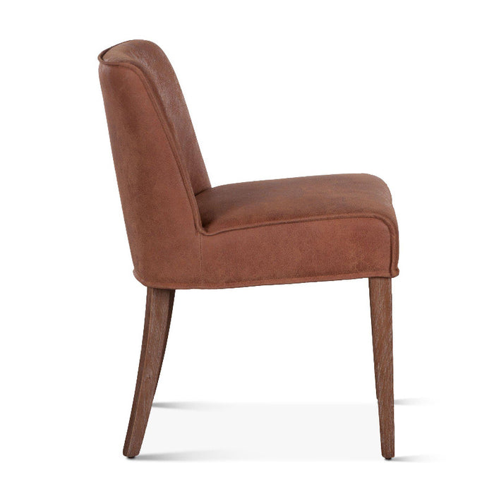 Avery Casual Leather Dining Chair in Vintage Tan - World Interiors