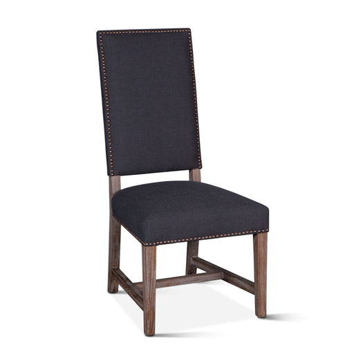 Dani High Back Formal Dining Chair in Grey Linen - World Interiors