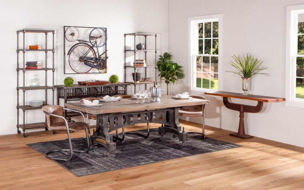 Sterling Industrial Officer's Mess Teak Wood Dining Table - World Interiors