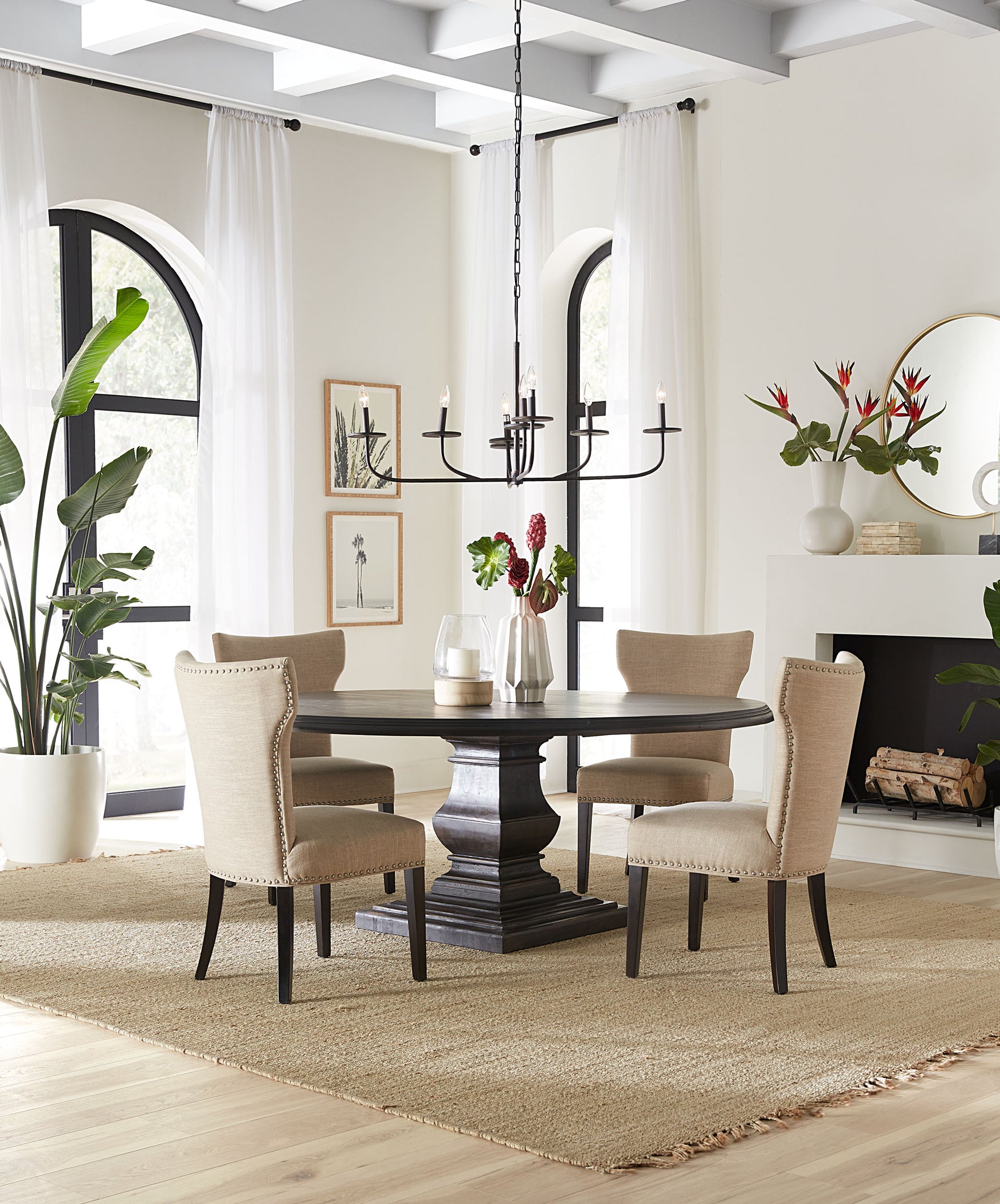 Toulon Vintage Brown Round Dining Table — World Interiors