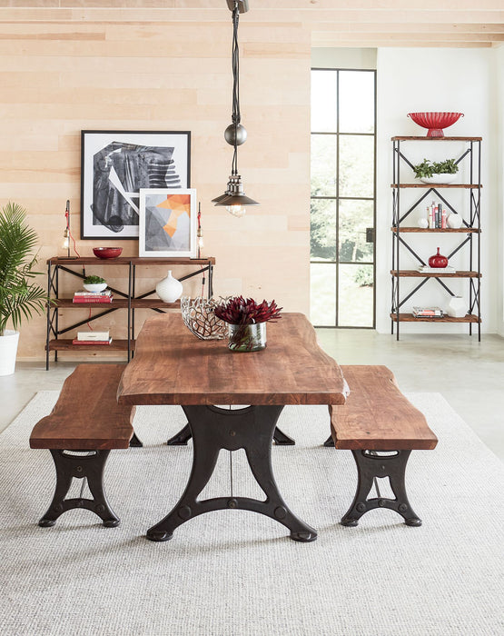 Blayne Rustic Farmhouse Live-Edge Bench and Dining Table - World Interiors