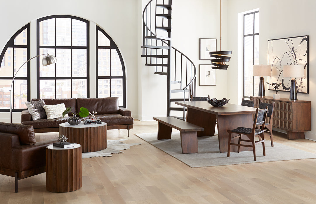 Chiavari Industrial Geisha Brown Leather Sofa & Armchair - World Interiors