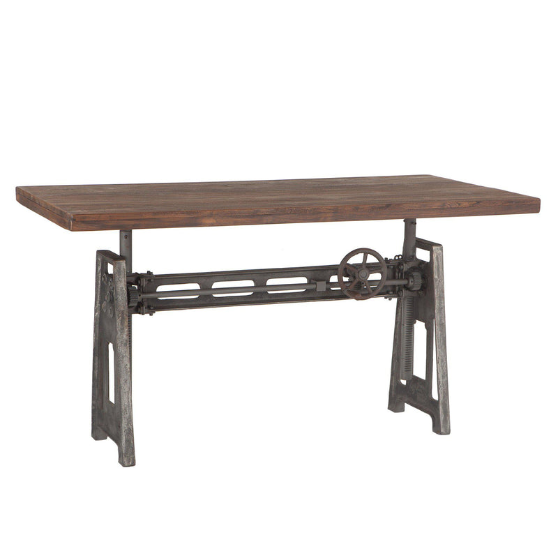 Artezia Recycled Teak Industrial Crank Desk - World Interiors