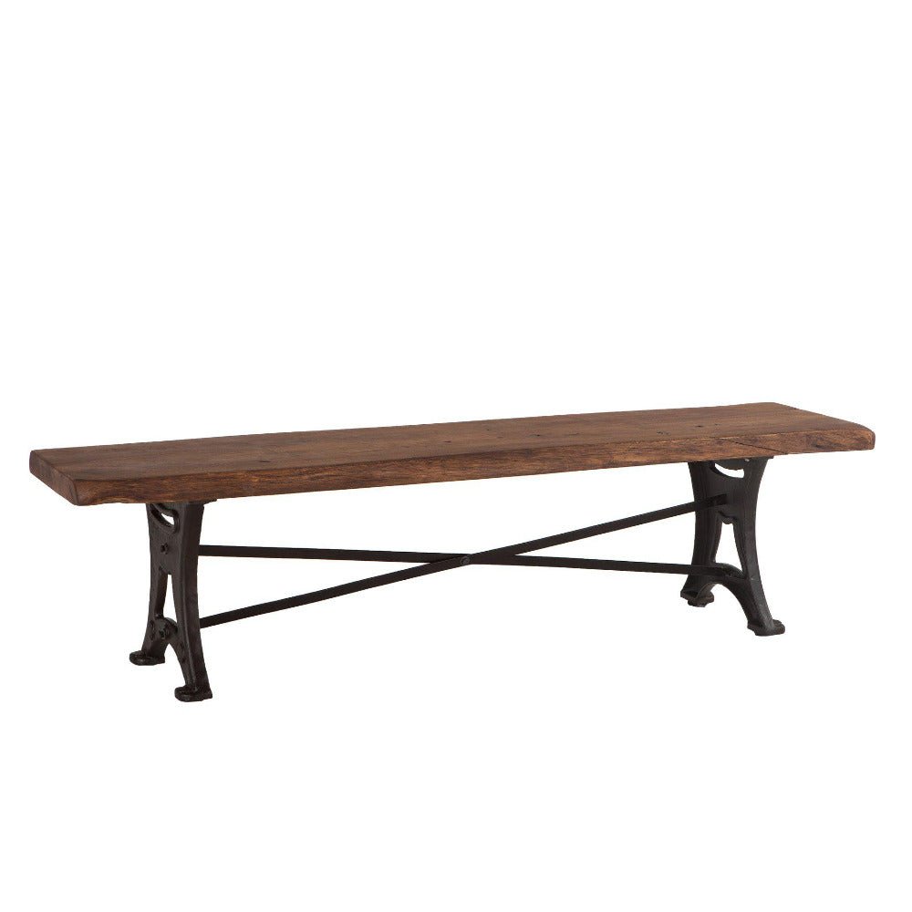 Blayne Rustic Farmhouse Live Edge Bench - World Interiors