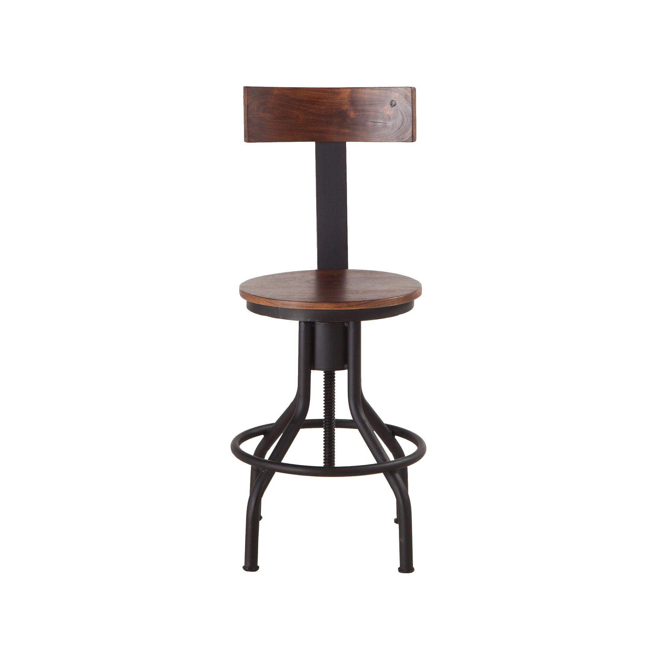 Amici Acacia Wood Adjustable Height Barstool - World Interiors