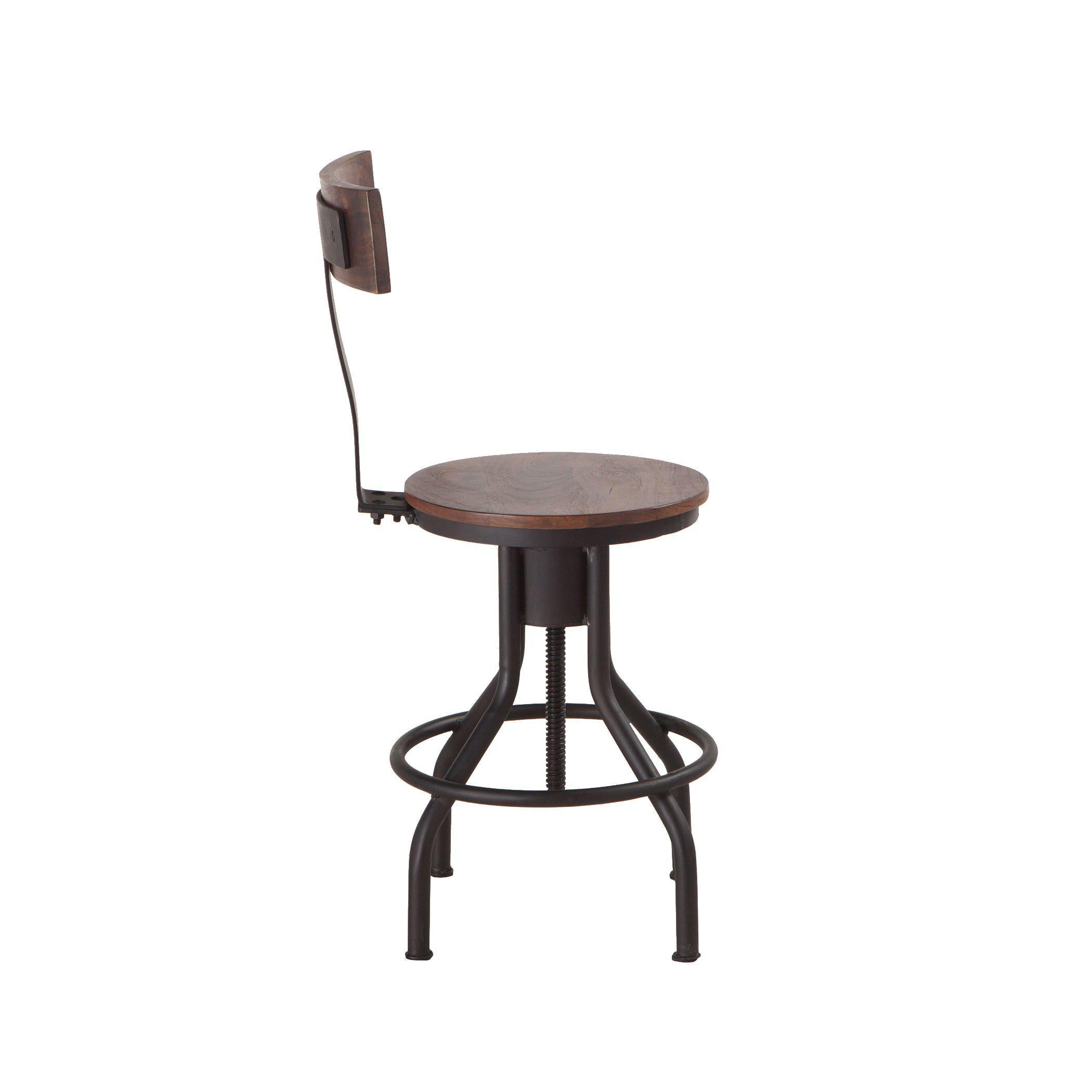 Amici Acacia Wood Adjustable Height Barstool - World Interiors