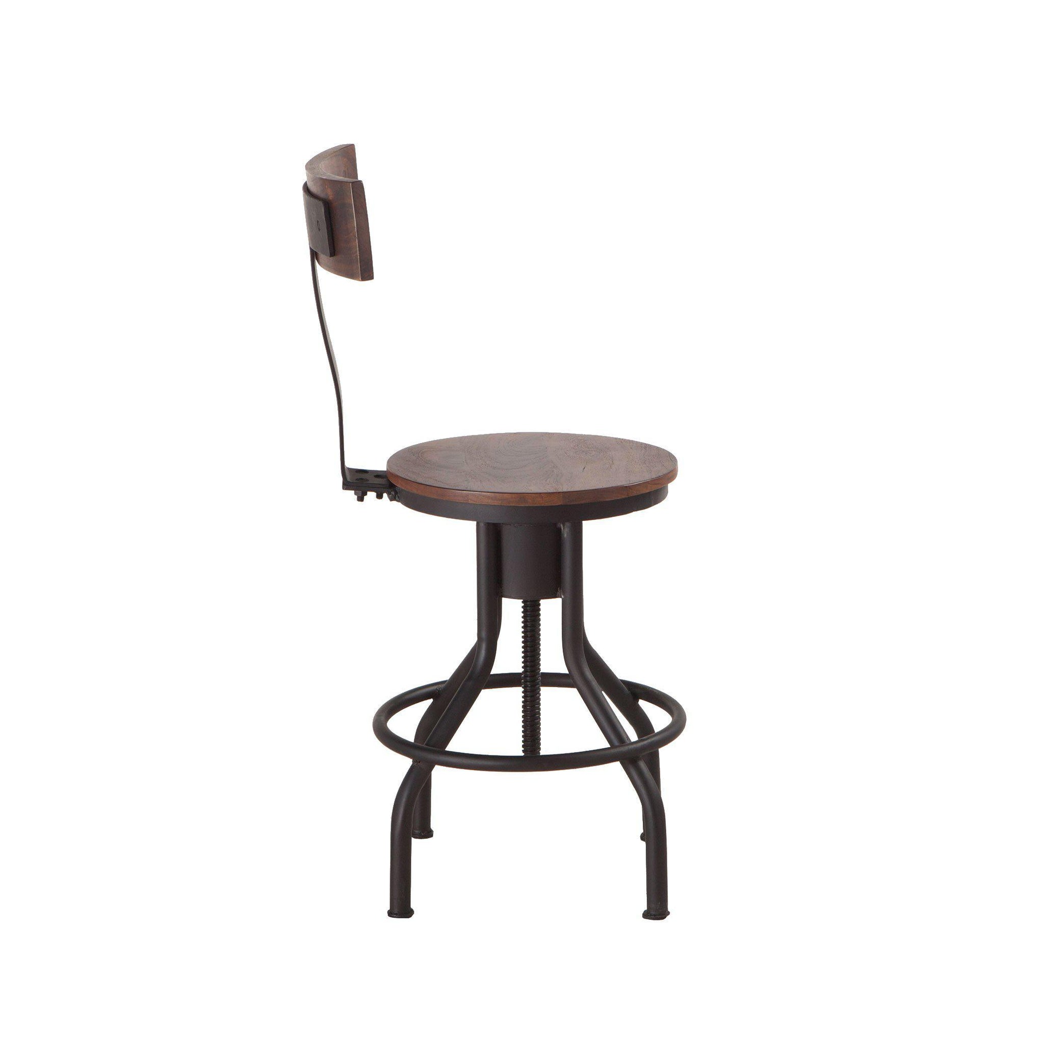 Amici Acacia Wood Adjustable Height Barstool - World Interiors